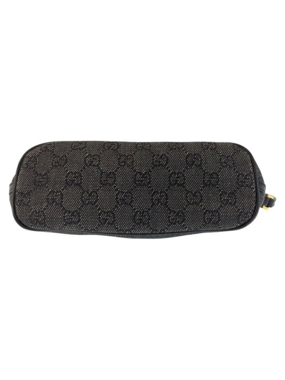 Gucci Black Gold GG Canvas Leather Handbag Pouch - Picture 9 of 9